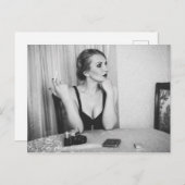 Retro vrouw roken briefkaart (Voorkant / Achterkant)