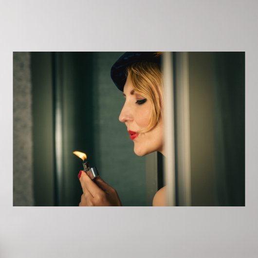 Retro vrouw roken poster (Voorkant)