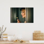 Retro vrouw roken poster (Keuken)