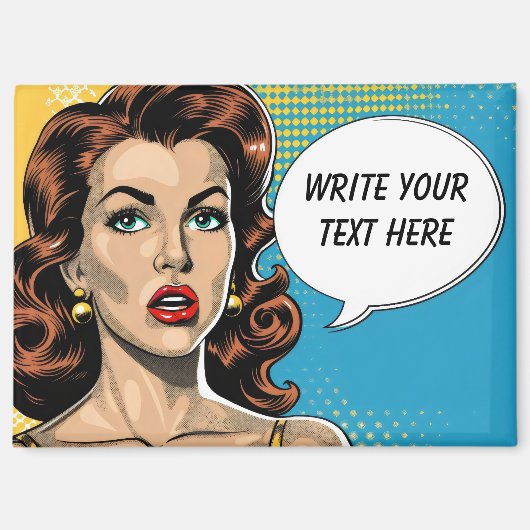 Retro vrouw tekst magneet (Voorkant)