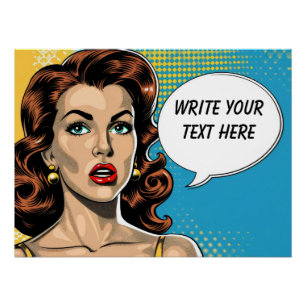 Retro vrouw tekst perfect poster