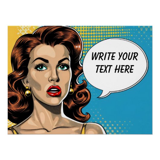 Retro vrouw  tekst perfect poster (Voorkant)