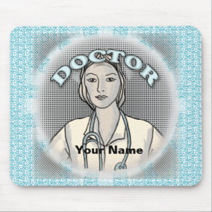 Retro vrouwelijke dokter muismat