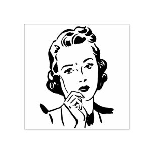 Retro Vrouwen  comic cartoon kunst Rubberstempel