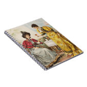 Retro  Vrouwen Drink Wijn Notitieboek (Rechterzijde)