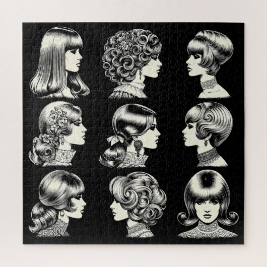 Retro Vrouwen Kapsels Boho  Cool Legpuzzel (Verticaal)