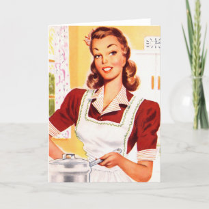  Retro Vrouwen Kitsch 50s Keuken Magic Kaart