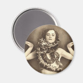  Retro Vrouwen Sideshow Snake Charmer Magneet (Voorkant / Achterkant)
