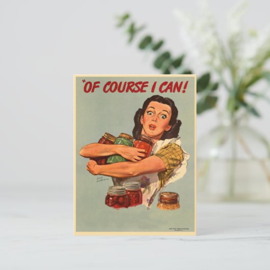 Retro Vrouwen WW2 Natuurlijk kan ik dat! Briefkaart (Staand voorkant)