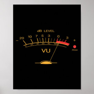 Retro VU meter Audio Engineer Recording Me Poster