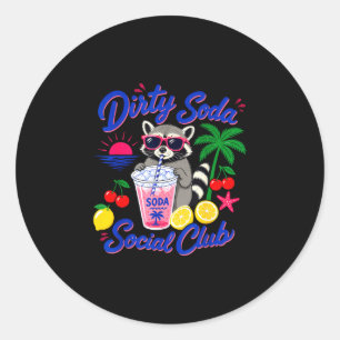 Retro vuile frisdrank sociale club wasbeer zomer ronde sticker