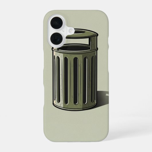 Retro Vuilnisbak Eenvoudig iPhone 16 Hoesje (Achterkant)