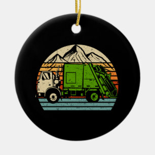 Retro Vuilniswagen Dump Truck Collector Rec Keramisch Ornament