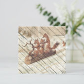 Retro | vun vos, met een laag sneeuw feestdagenkaart (Staand voorkant)