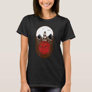Retro Vuurtorens Oceaan T-shirt