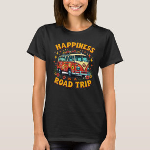 Retro VW Bus Roadtrip Happiness T-Shirt voor Vrouw