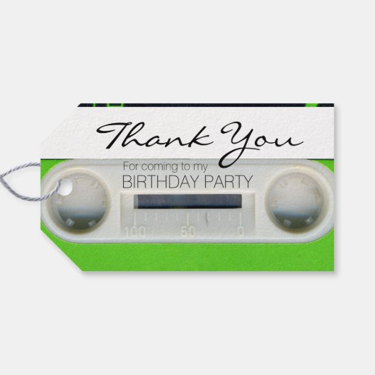 Retro W Audiotape 50e Verjaardag Bedankt Cadeau La Cadeaulabel (Achterkant Horizontaal)