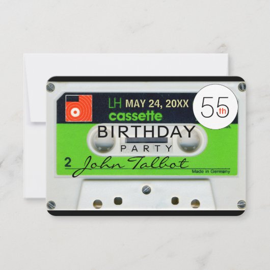 Retro W Audiotape 55e anniversaire Invitation de f (Devant)