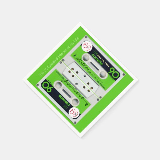 Retro W Audiotape 60ste verjaardagsfeest PPN Servet (Hoek)