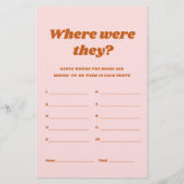 Retro Waar waren ze Vrijgezellenfeest spel (Voorkant)