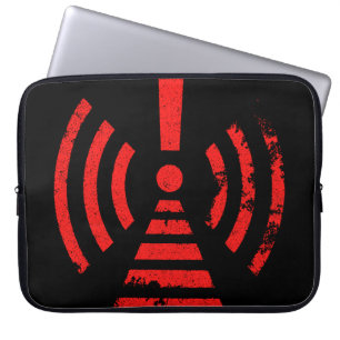 Retro Waarschuwingssymbool voor Energie Terughoude Laptop Sleeve
