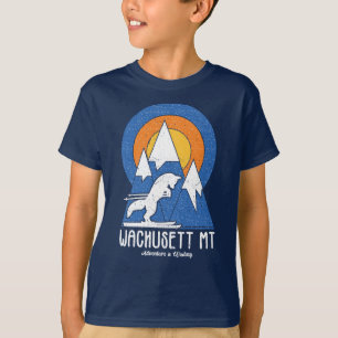 Retro Wachusett Mountain Ski Zonsondergang T-shirt