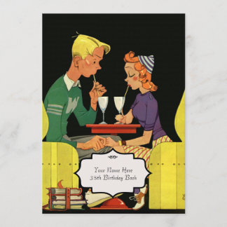 Rétro wagon-restaurant - faire-part de mariage