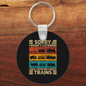 Retro Wagon Train Lover Model Railroad Conductor F Sleutelhanger (Voorkant)