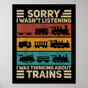 Retro Wagon Trein Liefhebber Model Railroad Conduc Poster
