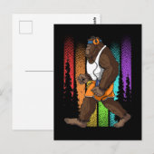 Retro Walking Bigfoot Weird Briefkaart (Voorkant / Achterkant)