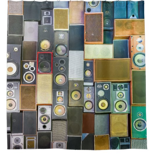 Retro Wall-Hung: luidsprekerontwerp Douchegordijn (Voorkant)