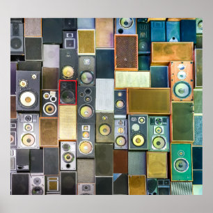 Retro Wall-Hung:  luidsprekerontwerp Poster