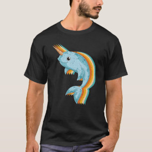 Retro walvis Oceaan Dier Zoogdier Zee Creature Nar T-shirt