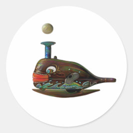 RETRO WALVIS T-SHIRT RONDE STICKER