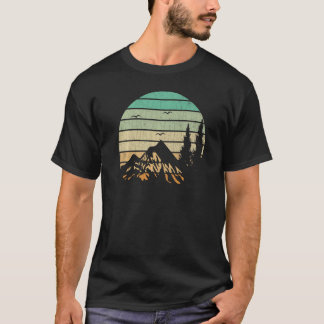 Retro Wandelen Zonsondergang Hiker Avontuurlijke R T-shirt