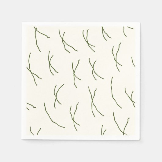 Retro Warm Abstract Dashes | Cream White Servet (Voorkant)