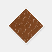 Retro Warm Abstract Dashes | Dark Brown Servet (Hoek)