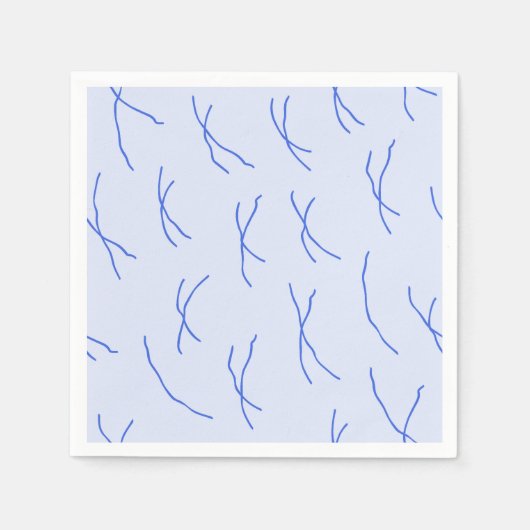 Retro Warm Abstract Dashes | Royal Blue Servet (Voorkant)