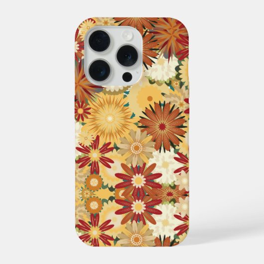 Retro Warm Floral Pattern Phone Case iPhone Hoesje (Achterkant)