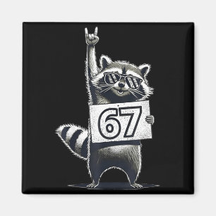 Retro Wasbeer 67 T-shirts Rockmuziek Mannen Kinder Magneet