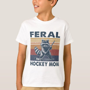 Retro Wasbeer Wilde Hockey Moeder Hockey Speler Af T-shirt