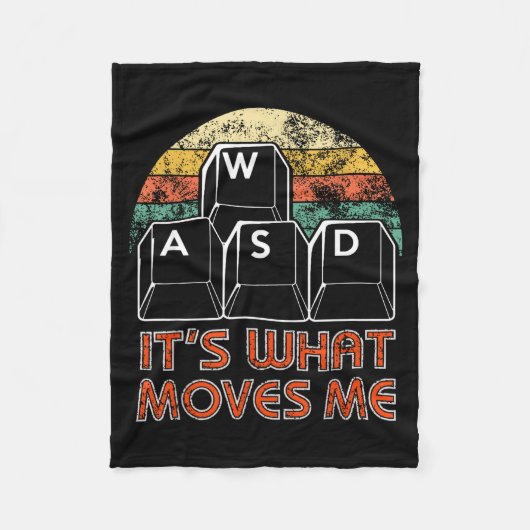 Retro Wasd Gaming Keys Funny Pc Gamer Design  Fleece Deken (Voorkant)