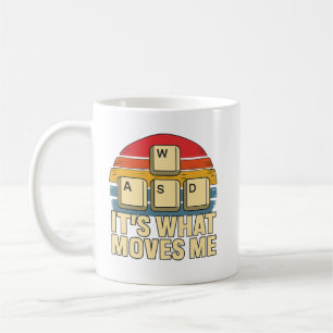 Retro WASD-gamingtoetsen Grappig pc-gamerontwerp, Koffiemok