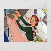 retro wasdame briefkaart (Voorkant)