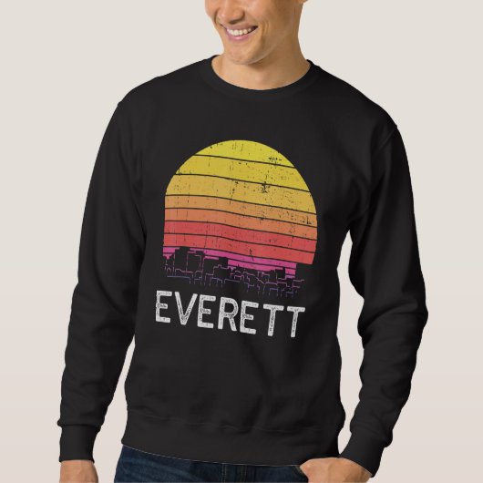 Retro Washington Everett Skyline Vintage Urban Bui Trui (Voorkant)