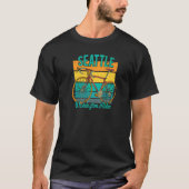Retro Washington Rider voor Seattle Bicycle Enthus T-shirt (Voorkant)