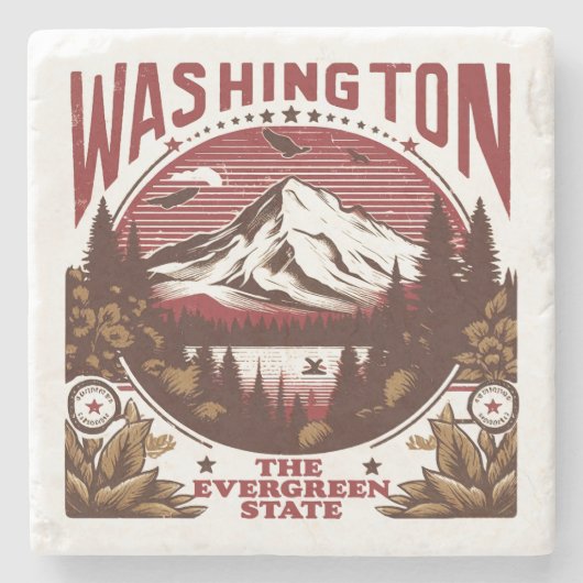 Retro Washington Stenen Onderzetter (Voorkant)