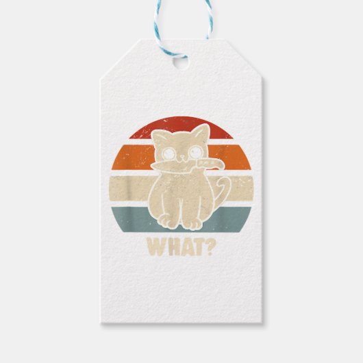 Retro wat Cat Knife betekent Kat Funny Cats mam en Cadeaulabel (Voorkant)