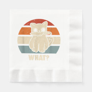 Retro Wat Kat Mes Miauw Kitty Grappige Katten Moed Servet