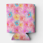 Retro Watercolor Floral Pattern Blikjeskoeler (Achterkant)